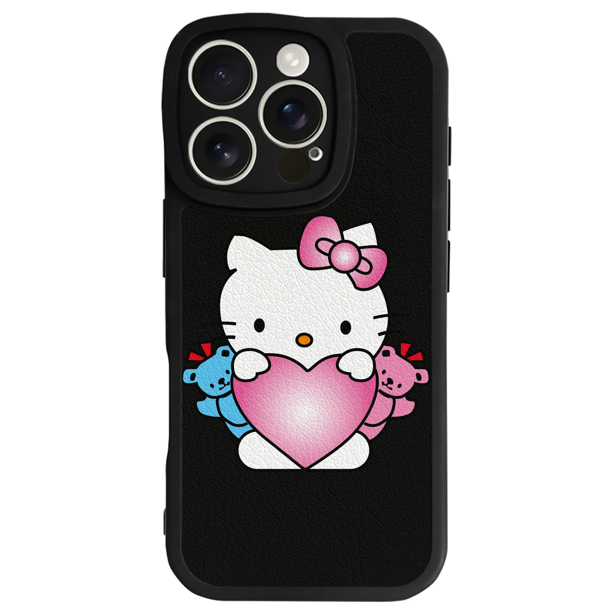 （画像用） Hello Kitty ハローキティ 【iPhone 16シリーズ対応】シリコンスマホケース（レザー調） 材質：シリコン